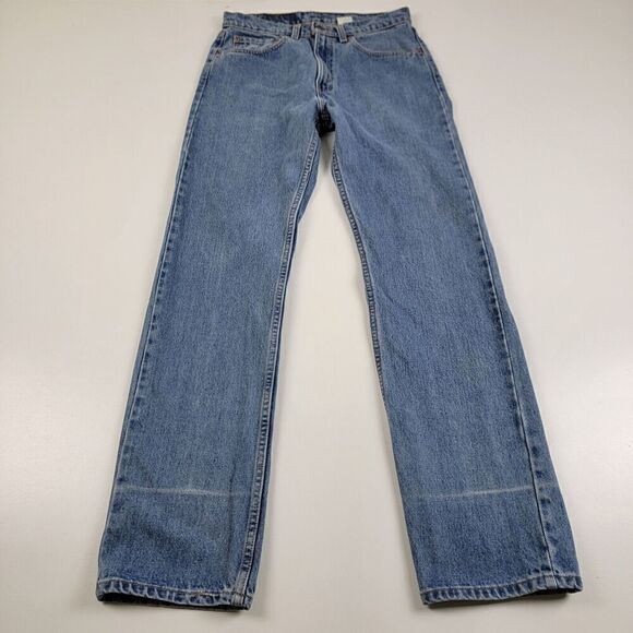 Vintage 90s Levis 505 Jeans Men 31x32 Blue Straight Leg Distressed Grunge - Picture 1 of 15